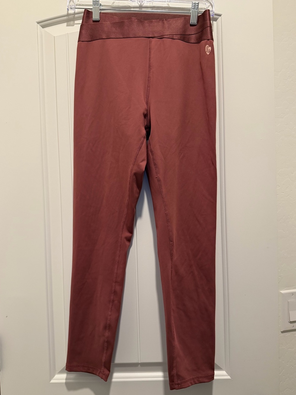 Ellie Womens Medium Maroon Coolmax Crossover Waistband Athletic Leggings